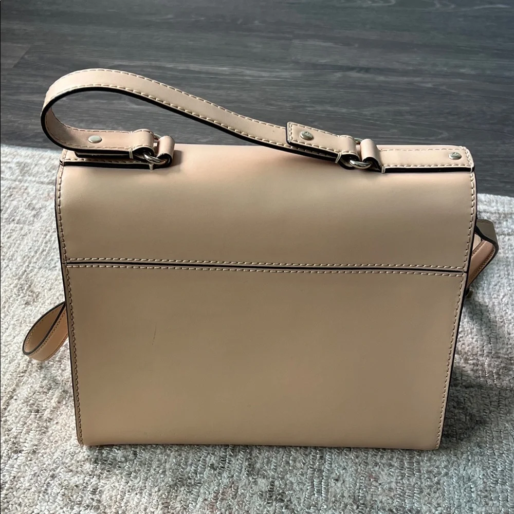 kate spade Pebble Leather Crossbody in Light Beige with Gold Hardware